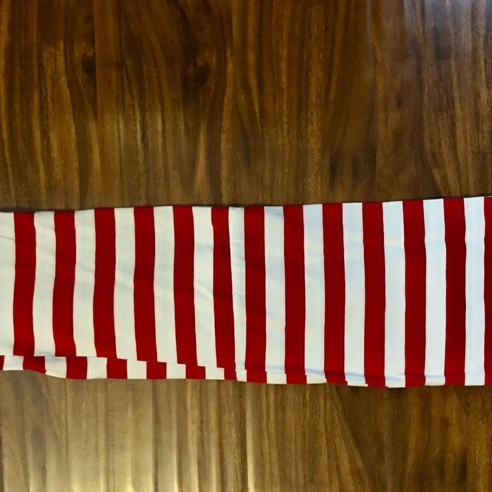 Stripey Candy Cane Santa Infinity Scarf with Red Long Sleeved Size Medium